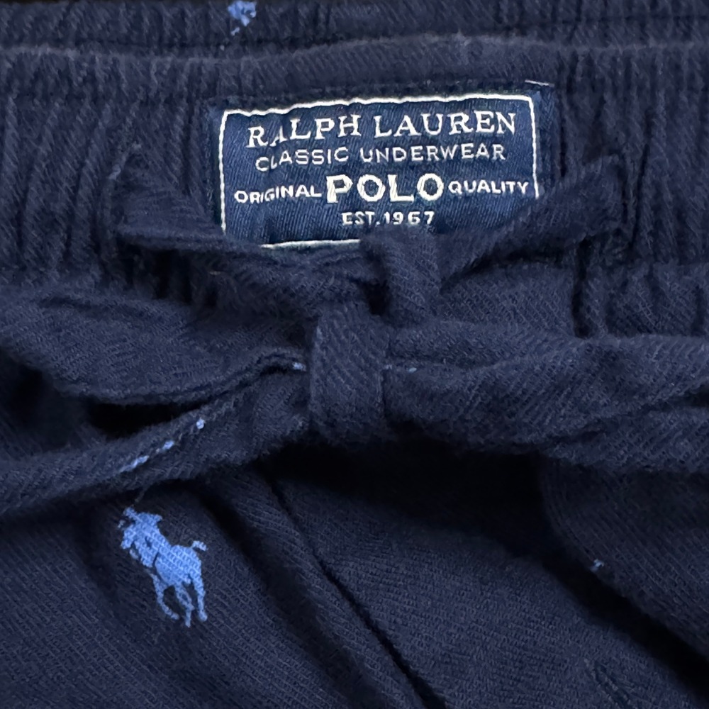 Polo Ralph Lauren Men Navy Blue All Over Pony Sleep Pajama Pants Large EUC! - Picture 3 of 7